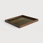 Second Nature tray - Moss - glass - square - L White Cliff Studio Trays