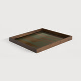 Second Nature tray - Moss - glass - square - L White Cliff Studio Trays