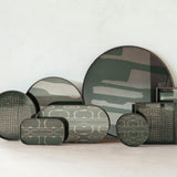 Second Nature tray - Moss - glass - square - L White Cliff Studio Trays