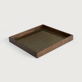 Second Nature tray - Moss - glass - square - S White Cliff Studio Trays