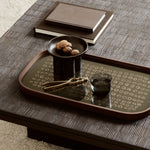 Second Nature valet tray - glass - Moss - rectangular - XL White Cliff Studio Trays