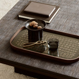 Second Nature valet tray - glass - Moss - rectangular - XL White Cliff Studio Trays