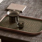 Second Nature valet tray - glass - Moss - rectangular - XL White Cliff Studio Trays