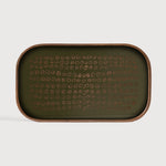 Second Nature valet tray - glass - Moss - rectangular - XL White Cliff Studio Trays