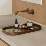 Second Nature valet tray - Moss - glass - rectangular White Cliff Studio Trays