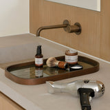 Second Nature valet tray - Moss - glass - rectangular White Cliff Studio Trays