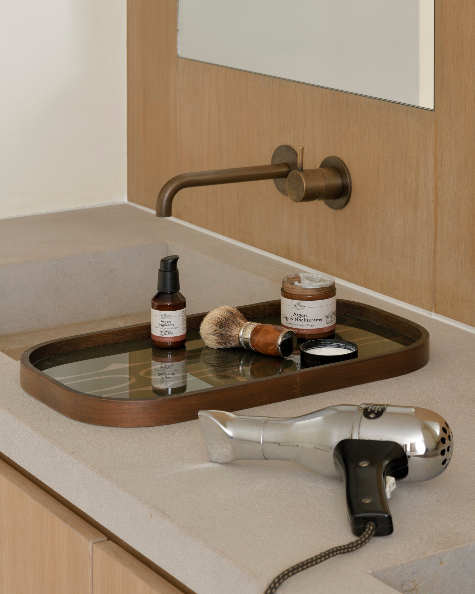 Second Nature valet tray - Moss - glass - rectangular White Cliff Studio Trays