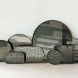 Second Nature valet tray - Moss - glass - rectangular White Cliff Studio Trays