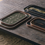 Second Nature valet tray - Moss - glass - rectangular White Cliff Studio Trays