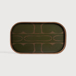 Second Nature valet tray - Moss - glass - rectangular White Cliff Studio Trays