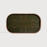 Second Nature valet tray - Moss - glass - rectangular White Cliff Studio Trays