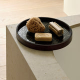 Second Nature valet tray - Moss - glass - round White Cliff Studio Trays