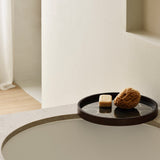 Second Nature valet tray - Moss - glass - round White Cliff Studio Trays