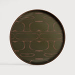 Second Nature valet tray - Moss - glass - round White Cliff Studio Trays