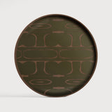 Second Nature valet tray - Moss - glass - round White Cliff Studio Trays