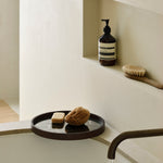 Second Nature valet tray - Moss - glass - round White Cliff Studio Trays