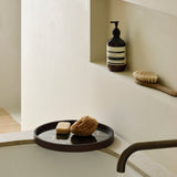 Second Nature valet tray - Moss - glass - round White Cliff Studio Trays