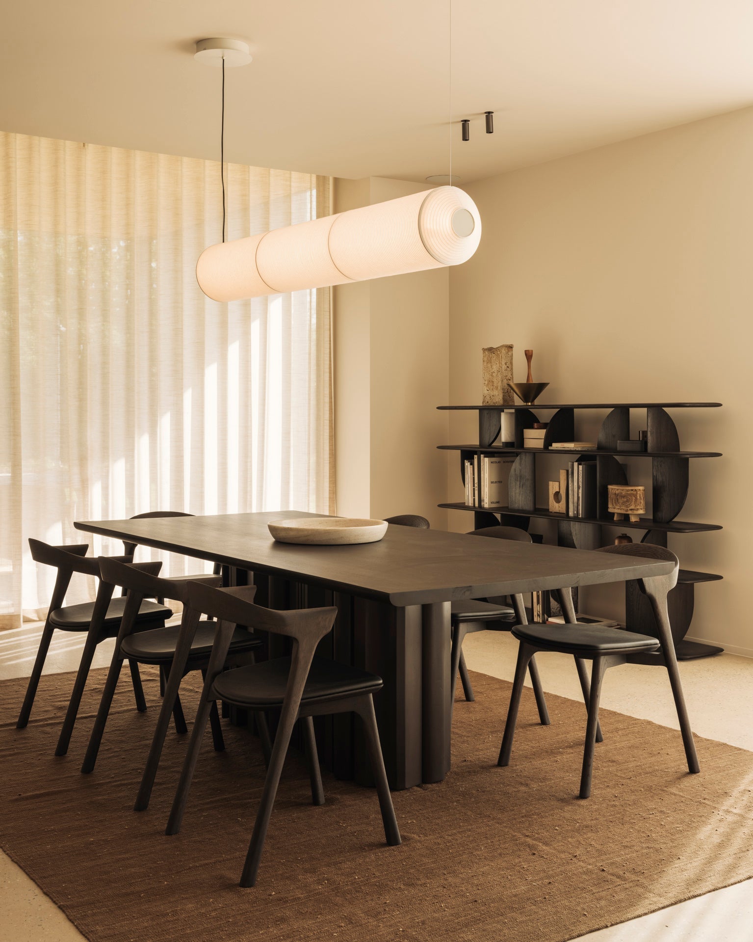 Sequence dining table - varnished mahogany - dark brown - rectangular White Cliff Studio Dining Table