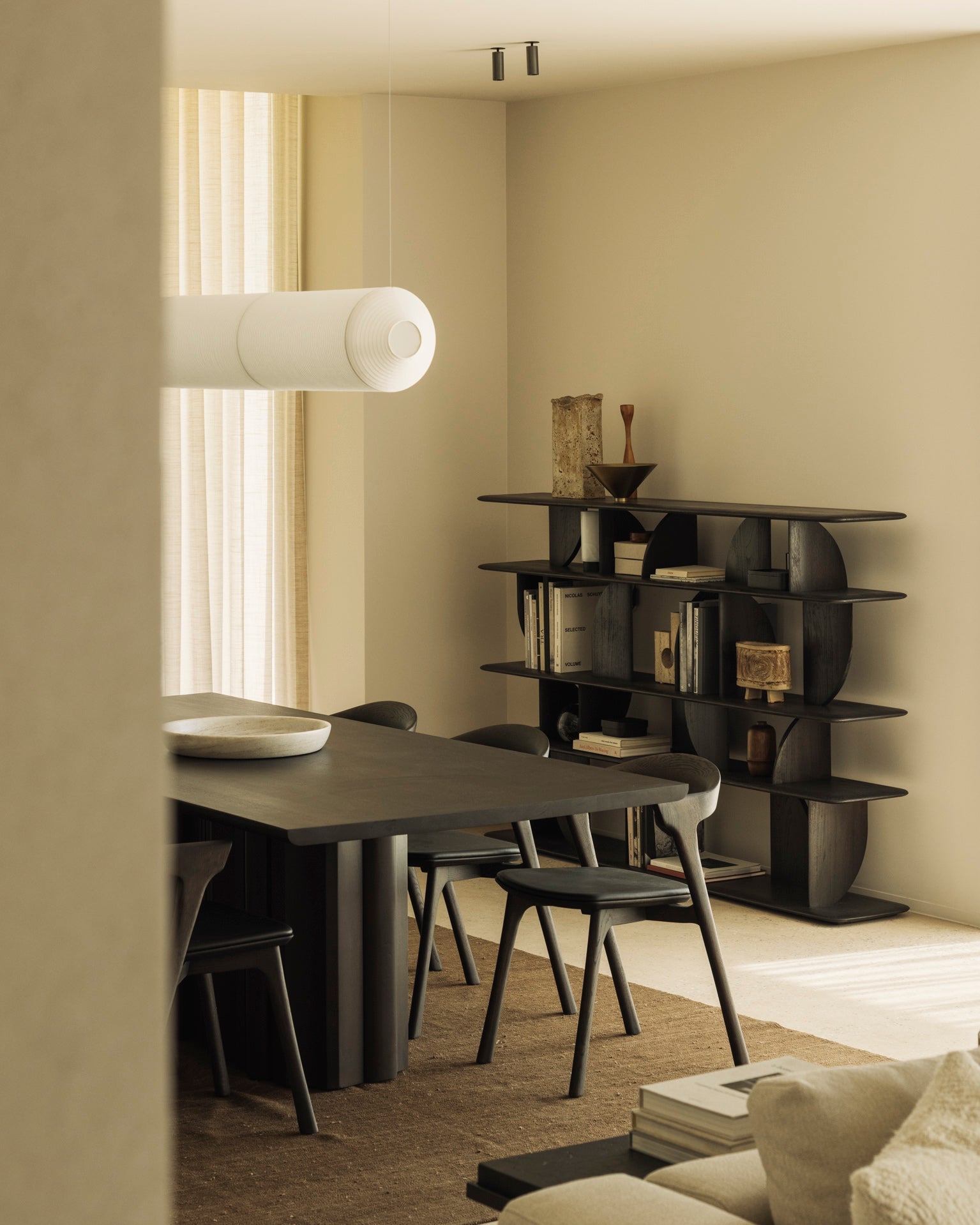 Sequence dining table - varnished mahogany - dark brown - rectangular White Cliff Studio Dining Table