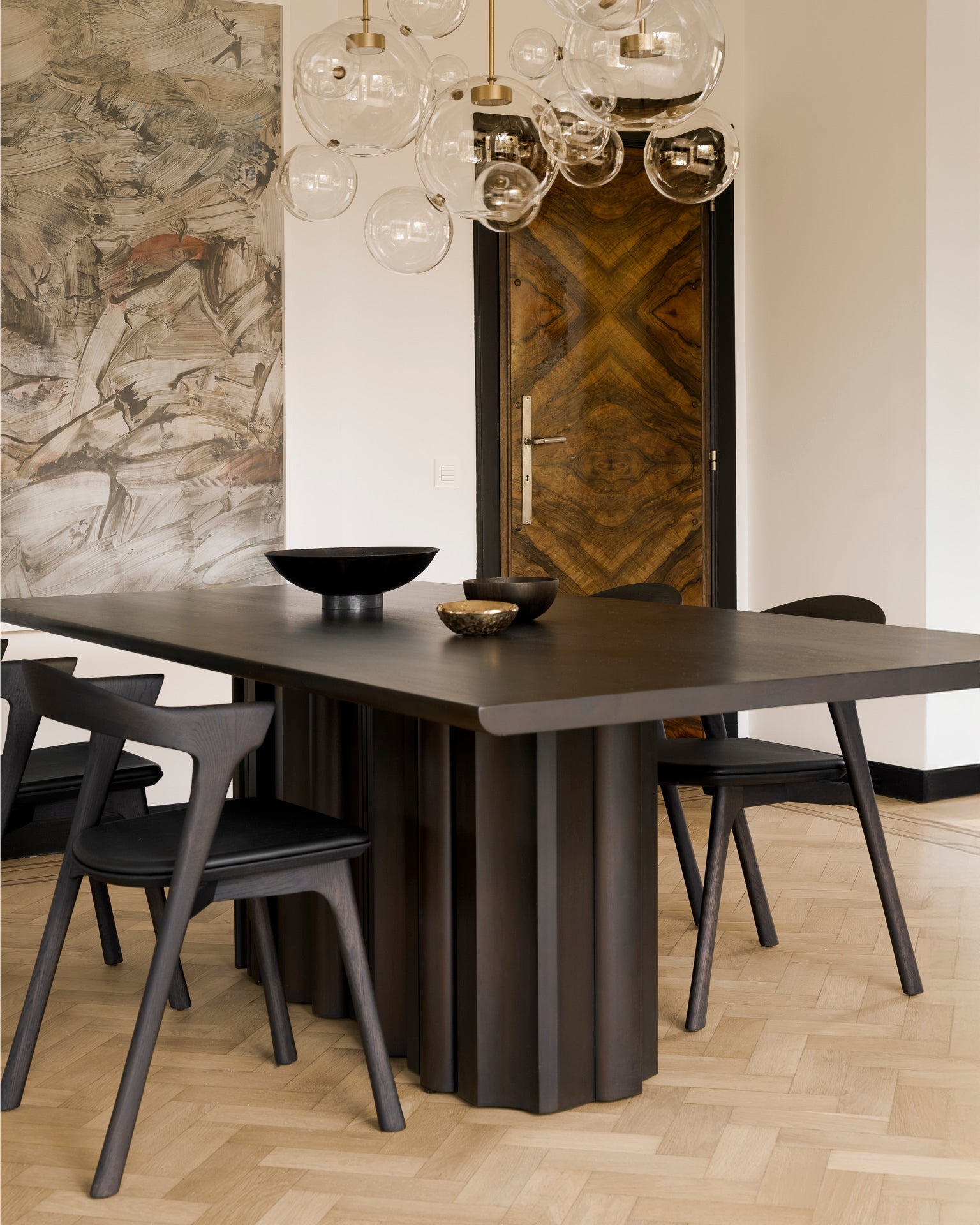 Sequence dining table - varnished mahogany - dark brown - rectangular White Cliff Studio Dining Table