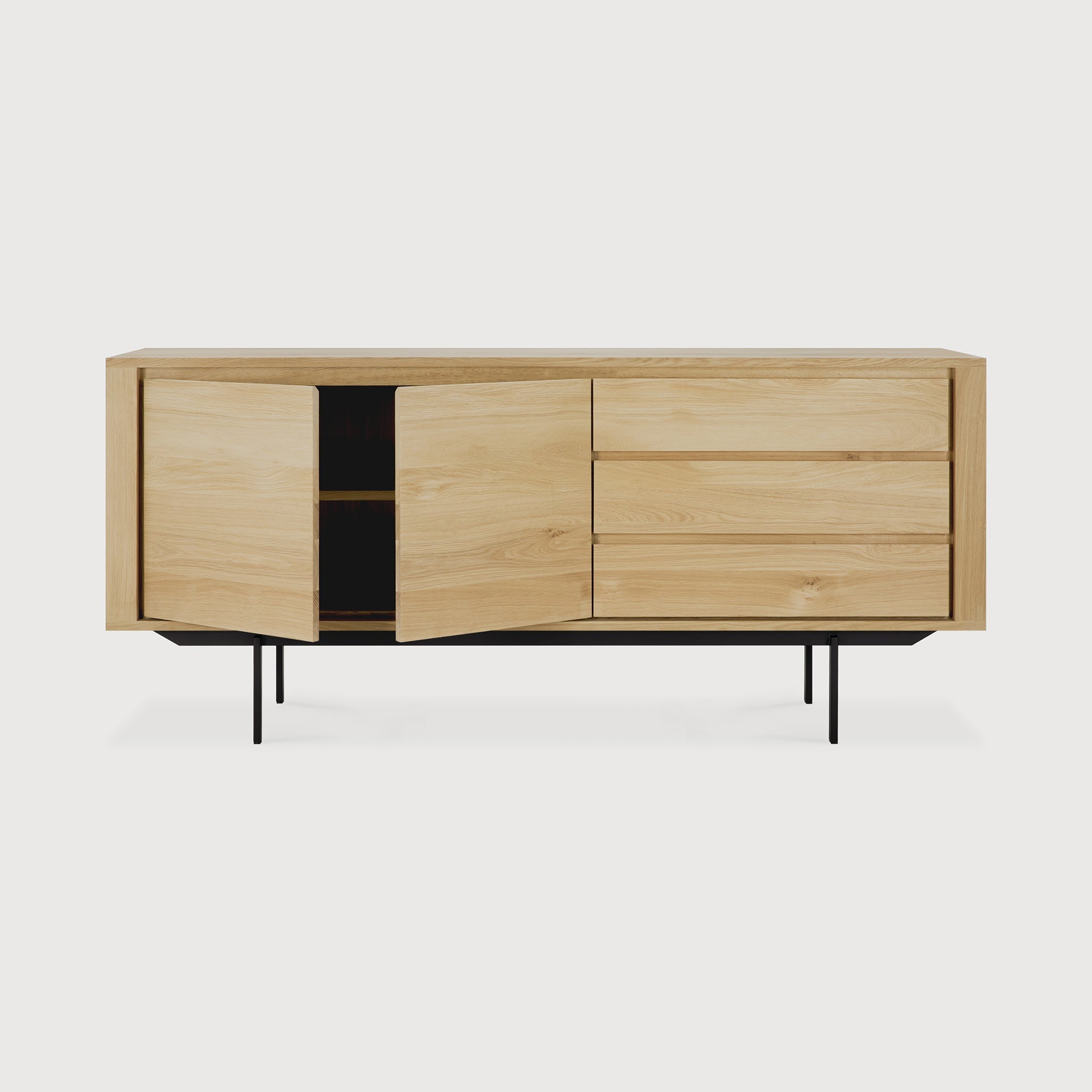 Shadow sideboard - oak - 2 doors - 3 drawers White Cliff Studio Sideboard