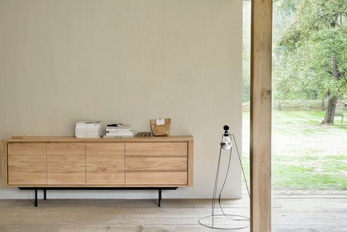 Shadow sideboard - oak - 3 doors - 3 drawers White Cliff Studio Sideboard