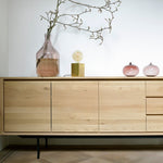 Shadow sideboard - oak - 3 doors - 3 drawers White Cliff Studio Sideboard