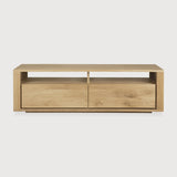 Shadow TV cupboard - oak - 2 drawers White Cliff Studio Media Console