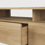 Shadow TV cupboard - oak - 2 drawers White Cliff Studio Media Console