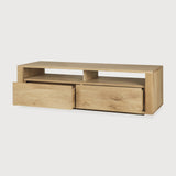 Shadow TV cupboard - oak - 2 drawers White Cliff Studio Media Console
