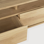 Shadow TV cupboard - oak - 2 drawers White Cliff Studio Media Console