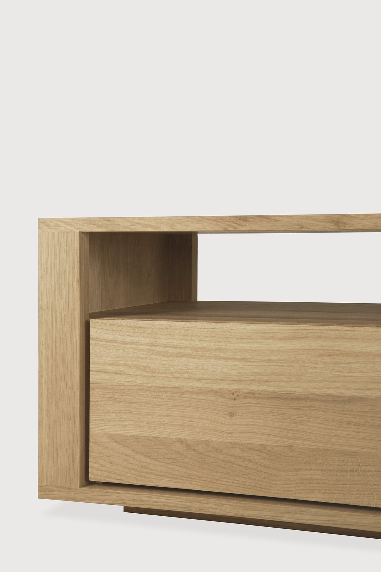 Shadow TV cupboard - oak - 2 drawers White Cliff Studio Media Console