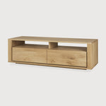 Shadow TV cupboard - oak - 2 drawers White Cliff Studio Media Console