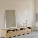 Shadow TV cupboard - oak - 3 drawers White Cliff Studio Media Console