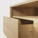 Shadow TV cupboard - oak - 3 drawers White Cliff Studio Media Console