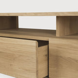 Shadow TV cupboard - oak - 3 drawers White Cliff Studio Media Console