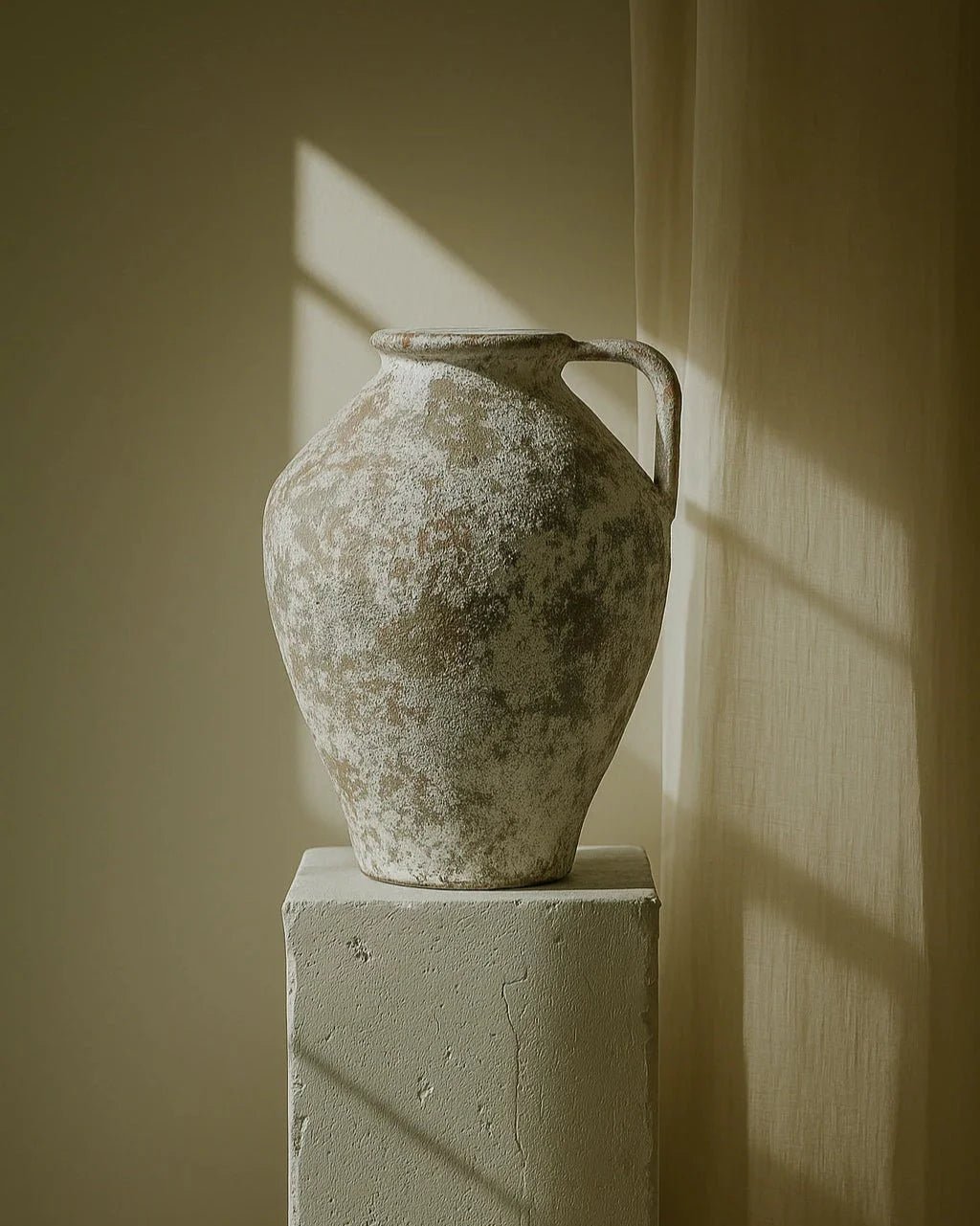 Siena Handmade Concrete Vase - Cream Minimalist 10" x 14"