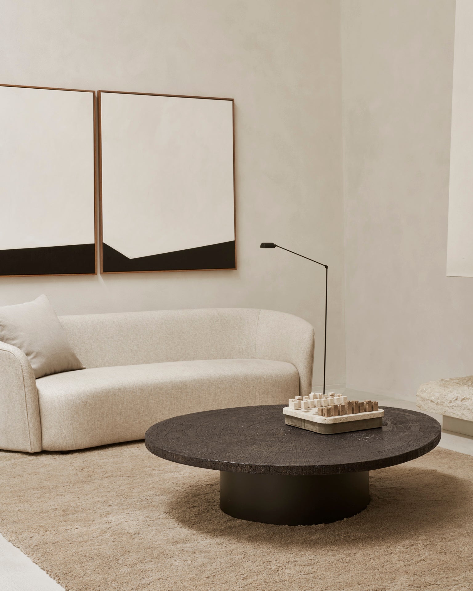 Slice coffee table - varnished Minerals - Ray Whisky - oval White Cliff Studio COFFEE TABLE