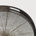 Slice tray - mirror - light aged - round - S White Cliff Studio Trays