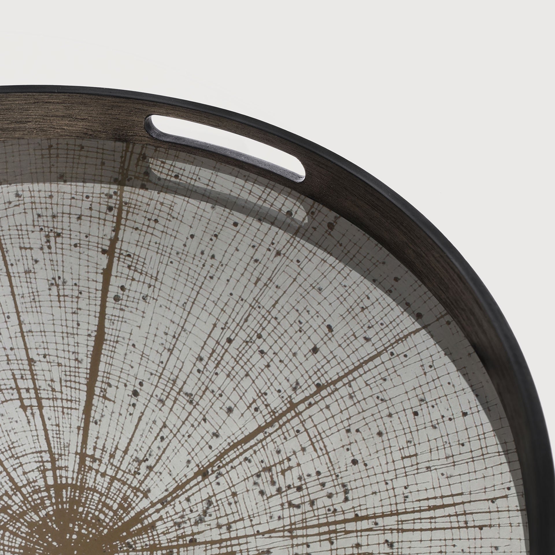 Slice tray - mirror - light aged - round - S White Cliff Studio Trays