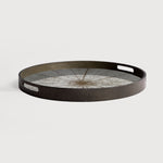 Slice tray - mirror - light aged - round - S White Cliff Studio Trays