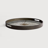 Slice tray - mirror - light aged - round - S White Cliff Studio Trays