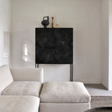 Slice tray - varnished wood - Black - round - XL White Cliff Studio Trays