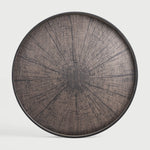 Slice tray - varnished wood - Black - round - XL White Cliff Studio Trays