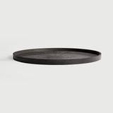 Slice tray - varnished wood - Black - round - XL White Cliff Studio Trays