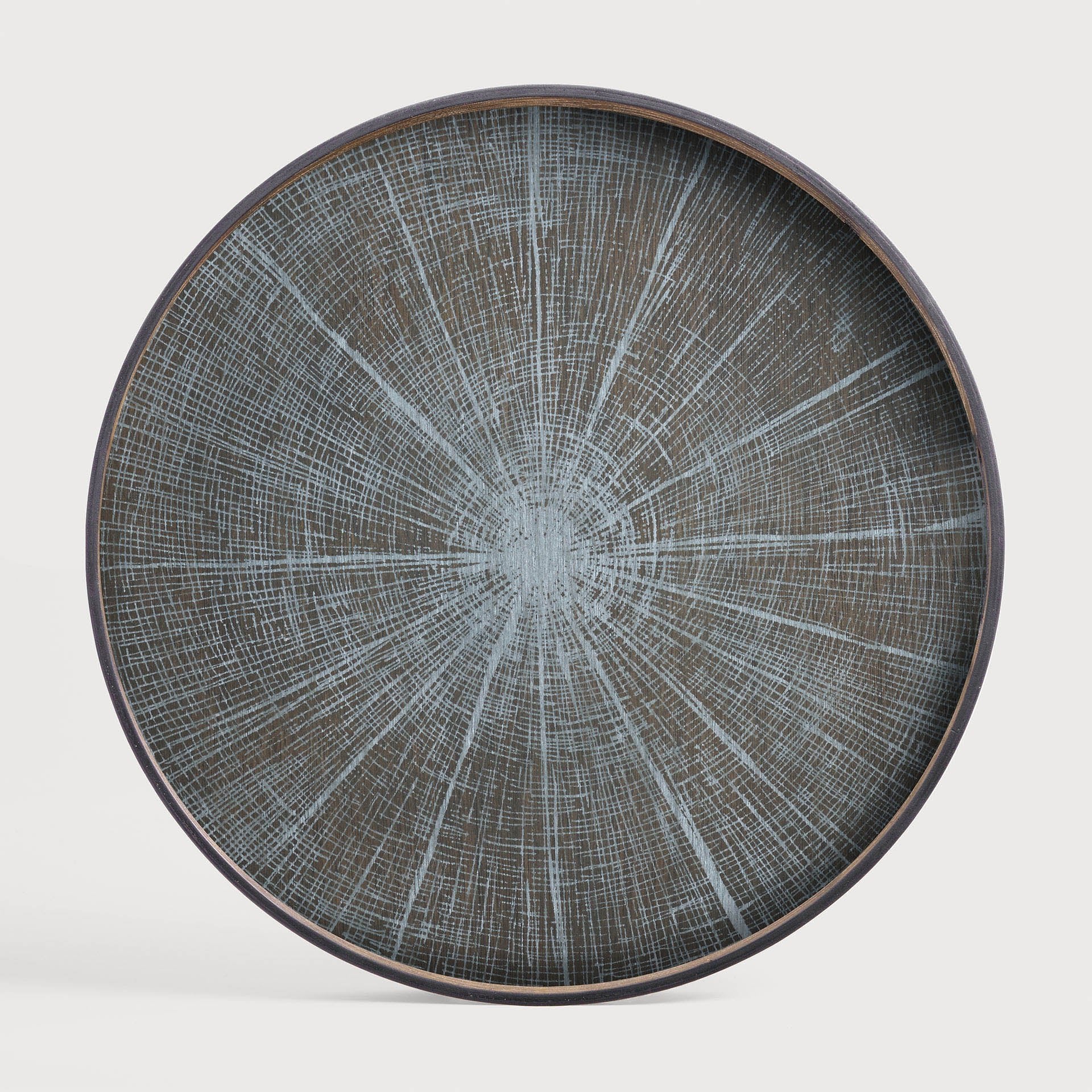 Slice tray - varnished wood - White - round - XL White Cliff Studio Trays