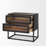 Slone Black Double Drawer Side Table