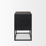 Slone Black Double Drawer Side Table