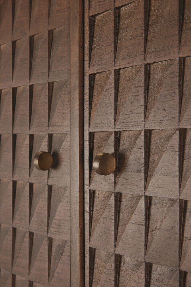 Sono Carved Wood Modern Storage Cabinet