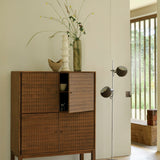 Sono cupboard - varnished teak - light brown - 4 doors White Cliff Studio Cab inet